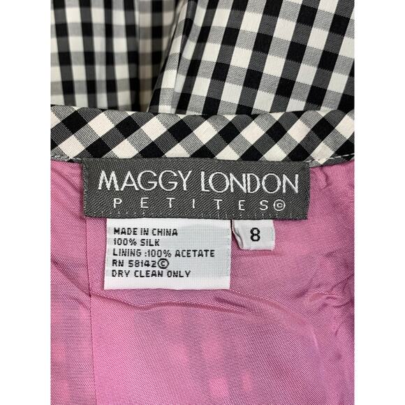 Vintage SILK Taffeta Gingham 2-Piece Jacket Skirt Special Occasion Preppy Modest - Picture 9 of 13